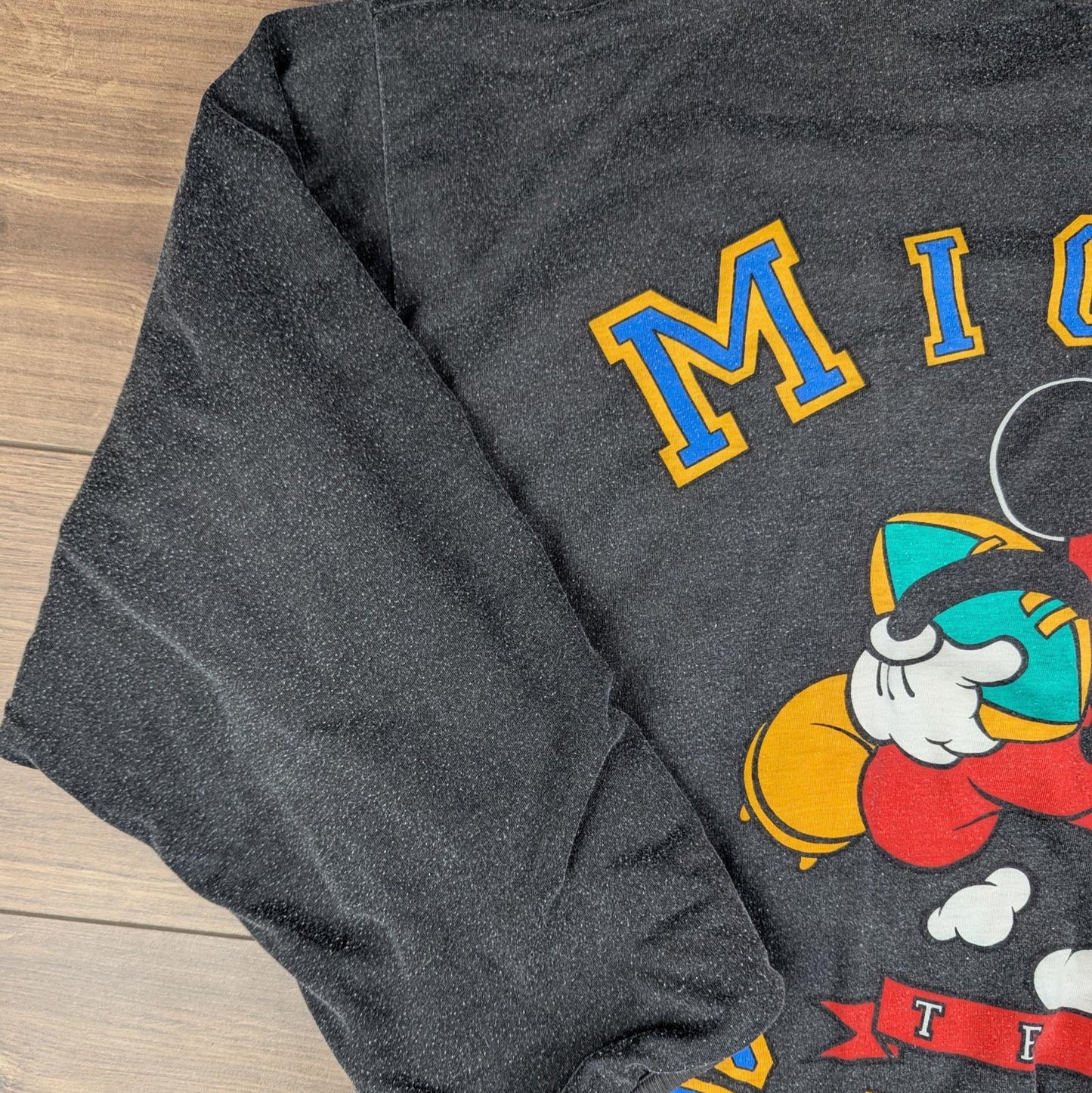 1980s Vintage Reversible Mickey Mouse Disney Football Sweatshirt Jumper Size XL
