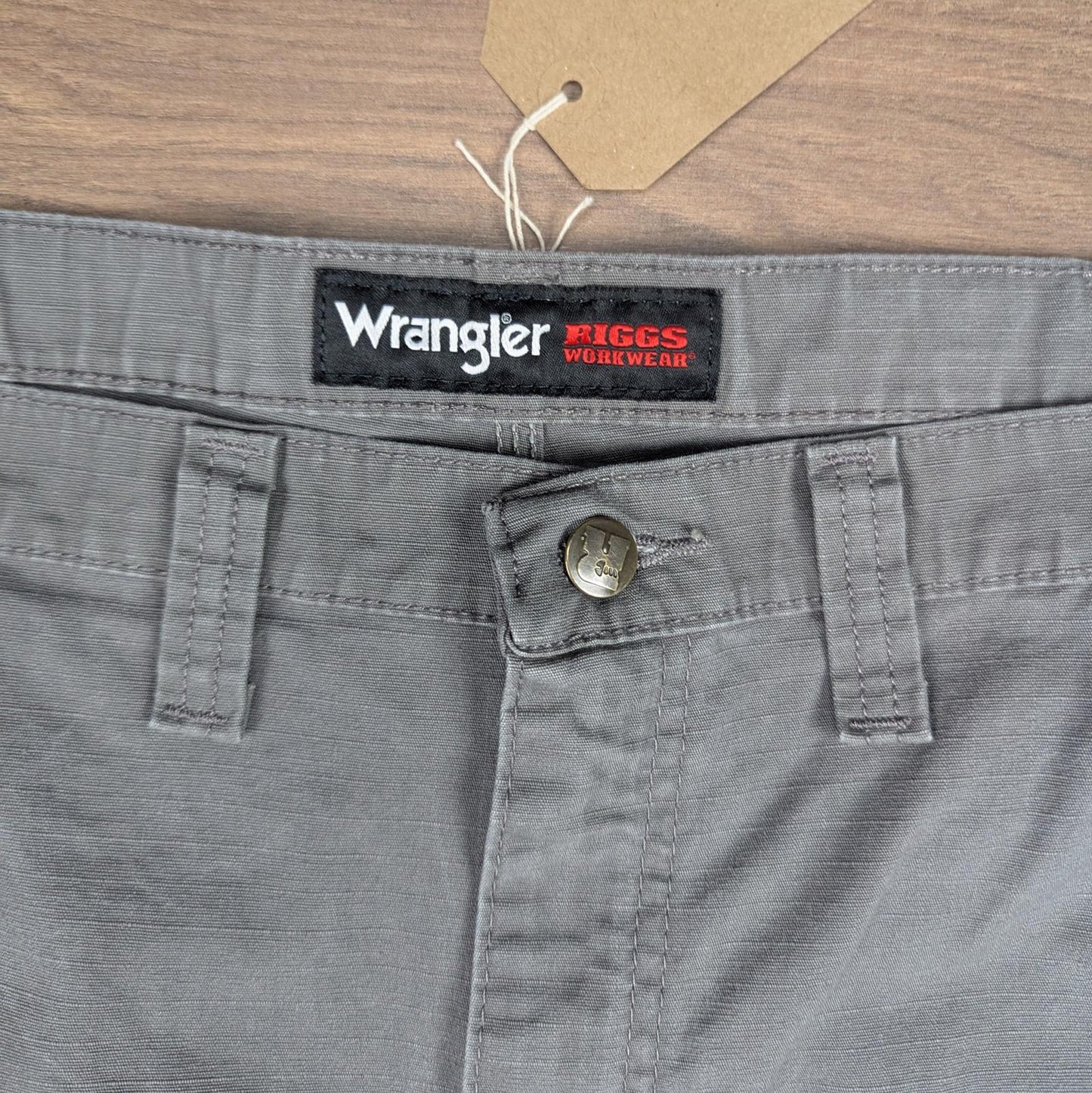 Grey Vintage Wrangler Riggs Workwear Carpenter Pants Cargo Straight Leg W46 L27
