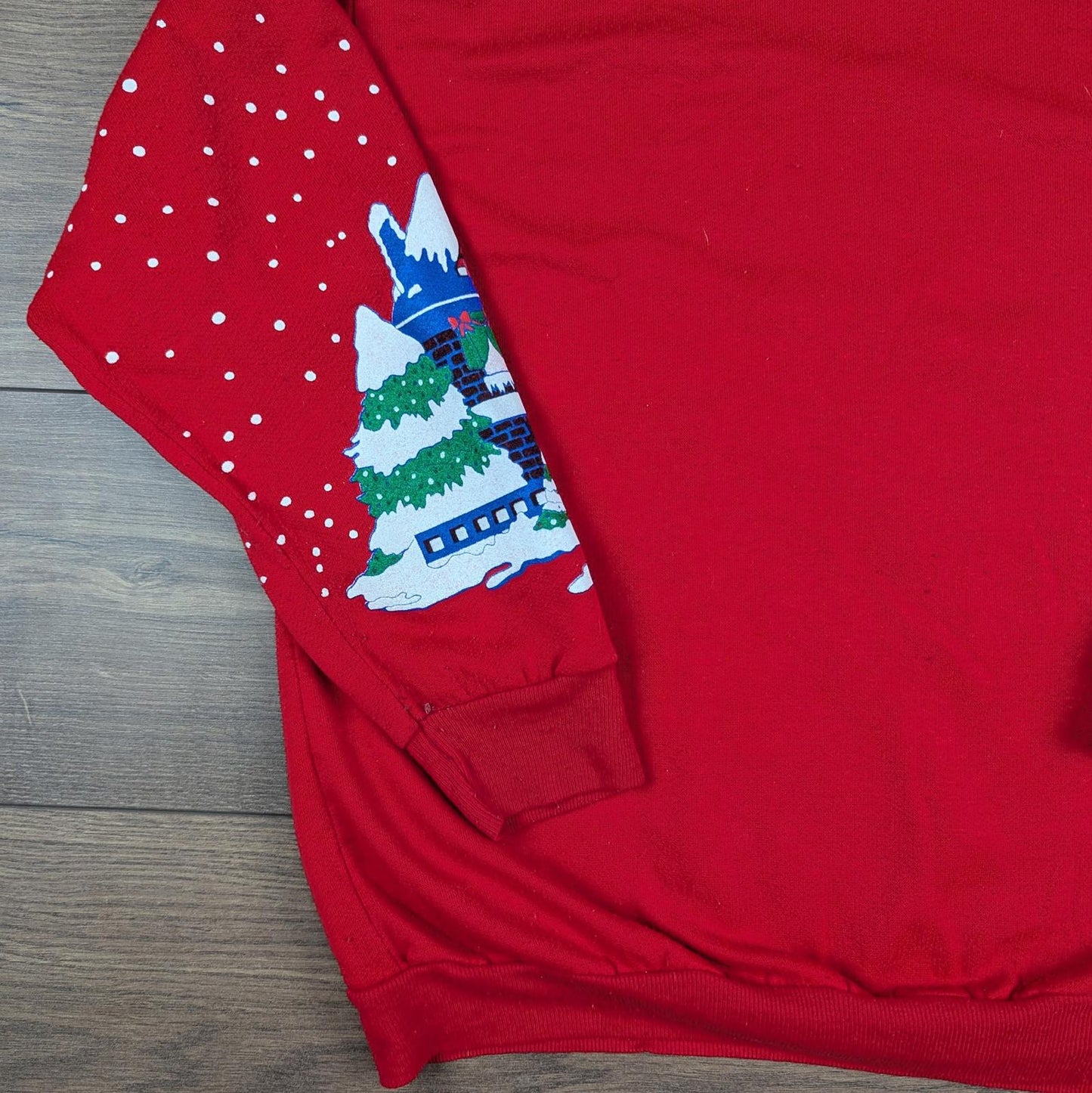 90s Vintage Happy Holidays Santa Reindeer Christmas Jumper Sweatshirt Size L