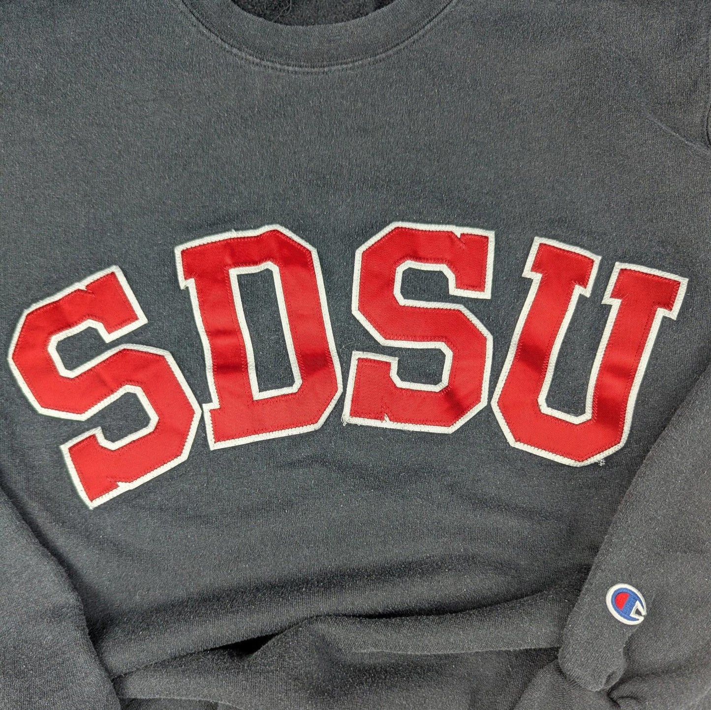 Black Vintage Champion SDSU College USA Sweatshirt Size M