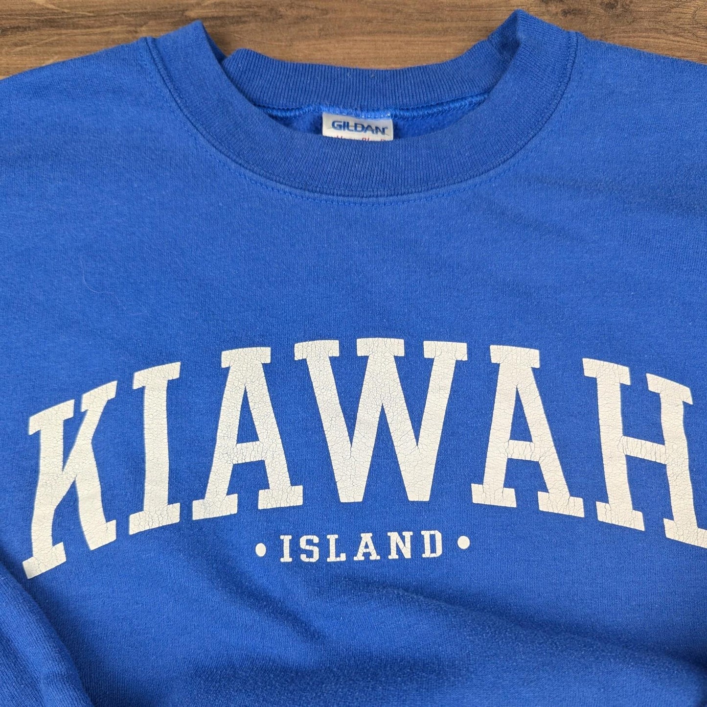 Blue Vintage Gildan Kiawah Island USA Sweatshirt Size S