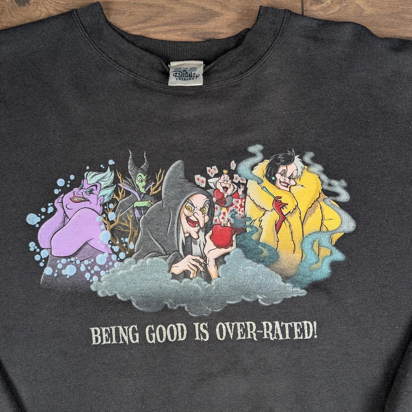 Vintage 90s Disney Villains Being Good is Overrated Graphic Sweatshirt Size XXL