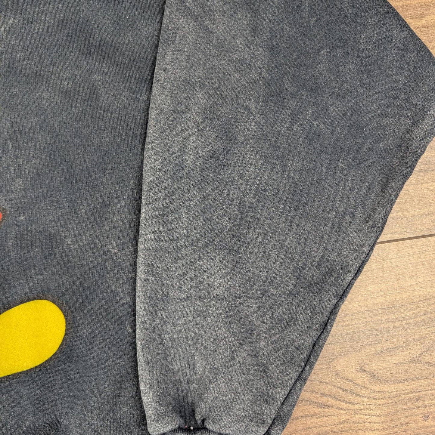 90s Vintage Disney Designs Grey Black Acid Wash Mickey Graphic Sweatshirt Size L