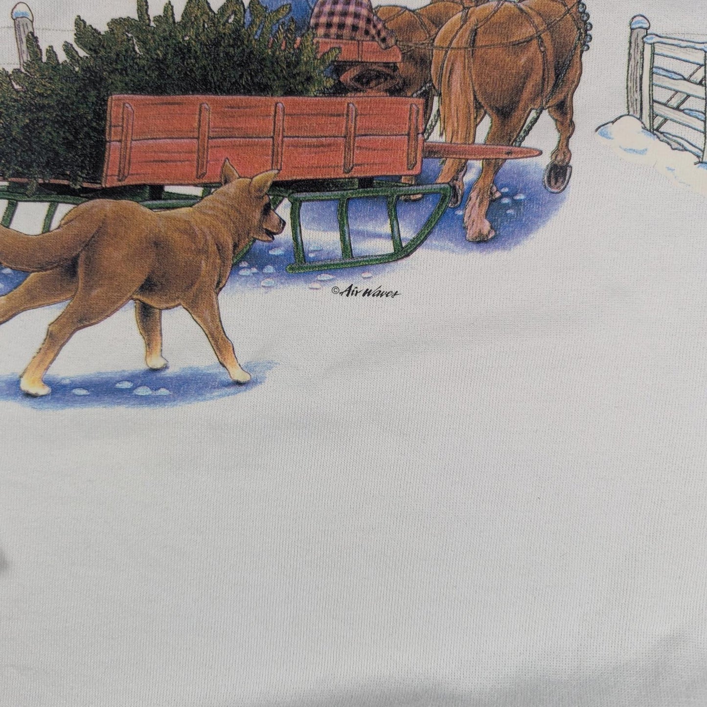 90's Vintage Delta Graphic White Christmas Jumper Sweatshirt Size L