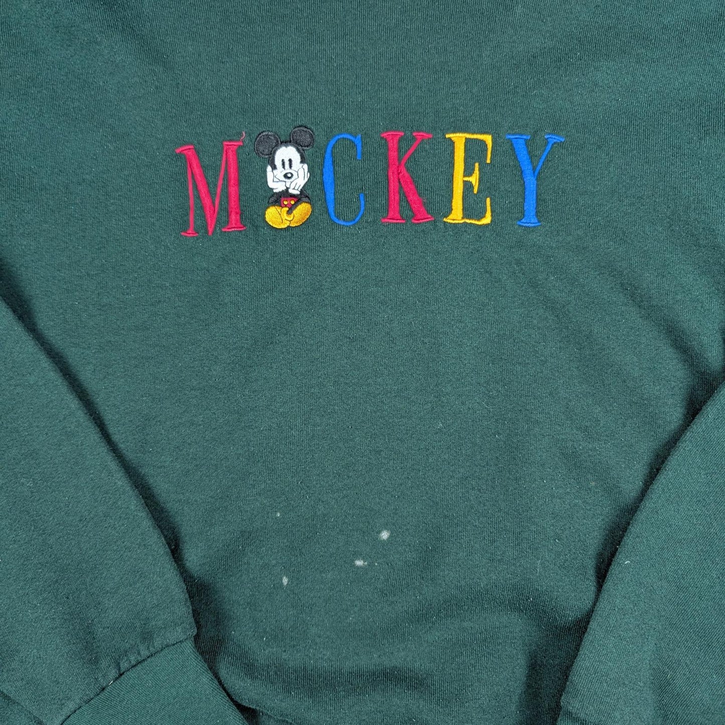 Vintage 1990s Embroidered Disney Mickey Mouse Retro Sweatshirt Size L