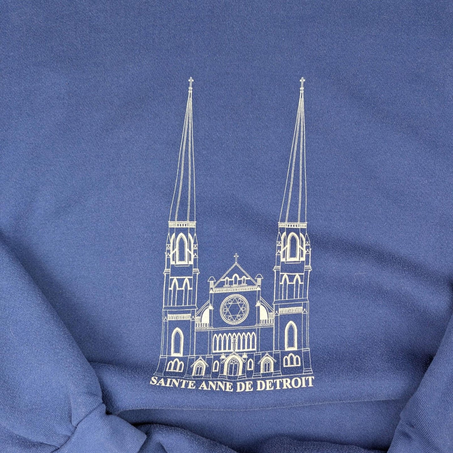 1990s Vintage Lee Heavyweight St Anne's Blue Graphic Sweatshirt Size XL