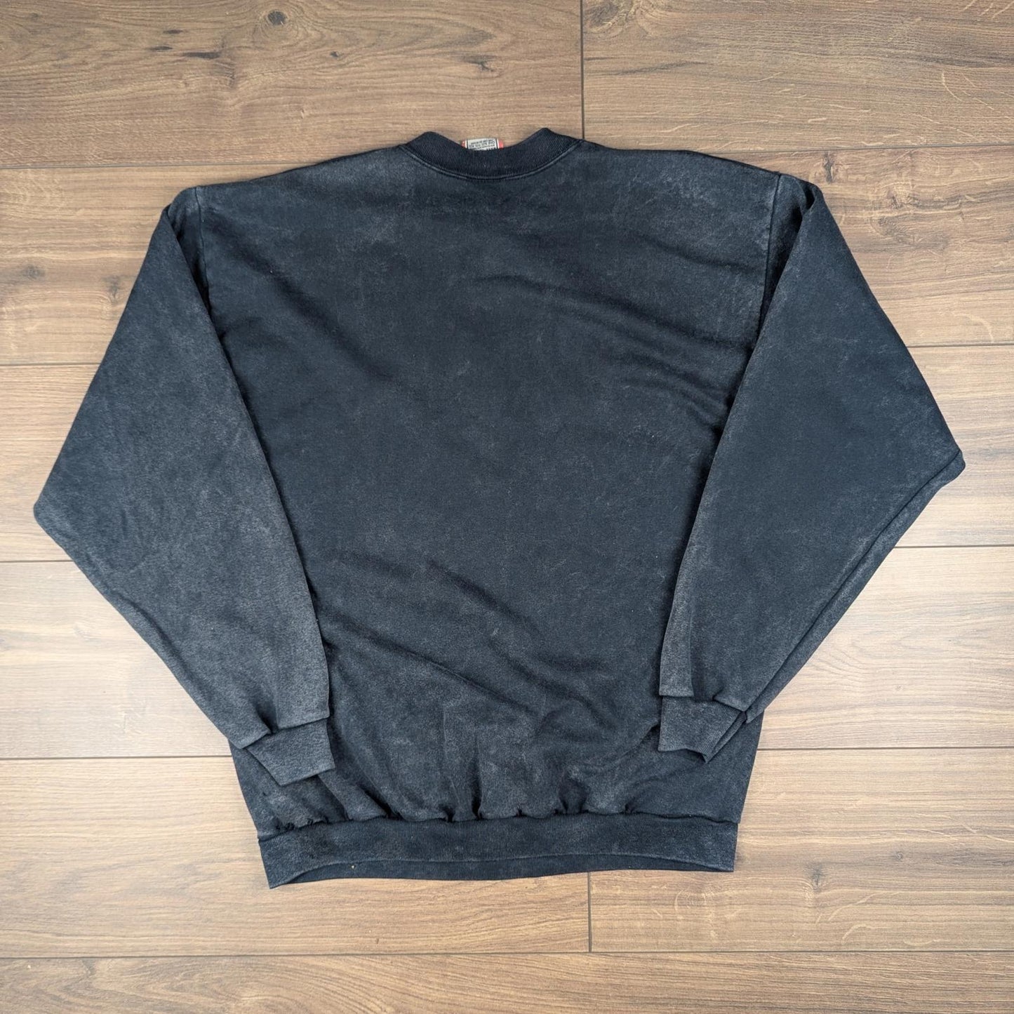 90s Vintage Disney Designs Grey Black Acid Wash Mickey Graphic Sweatshirt Size L