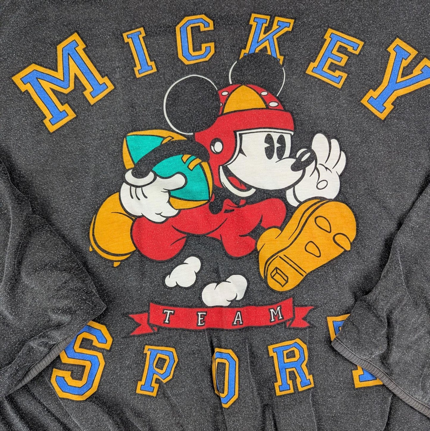 1980s Vintage Reversible Mickey Mouse Disney Football Sweatshirt Jumper Size XL