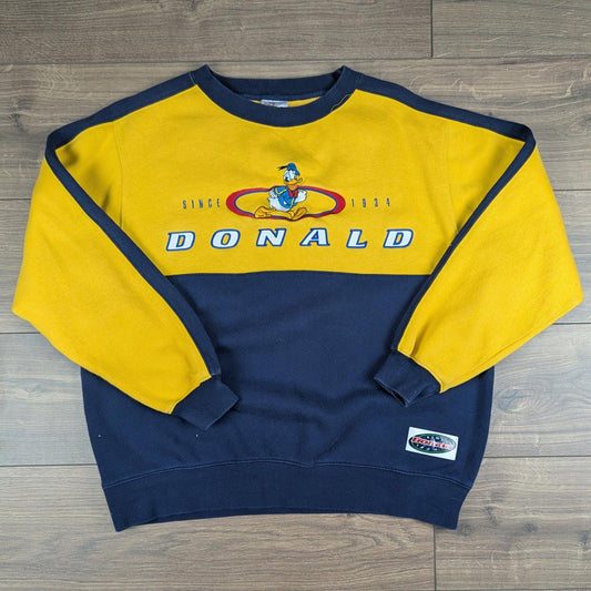 2000s Vintage Retro Donald Duck Disney Store Sweatshirt Jumper Size Size M