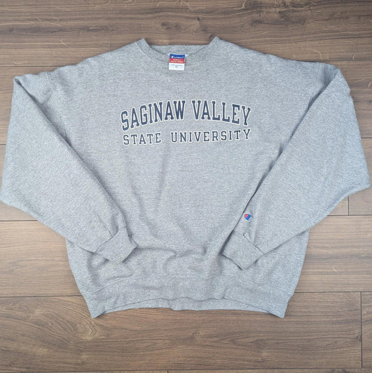 Early 2000s Vintage Champion College Grey Graphic Sweatshirt Size XL
