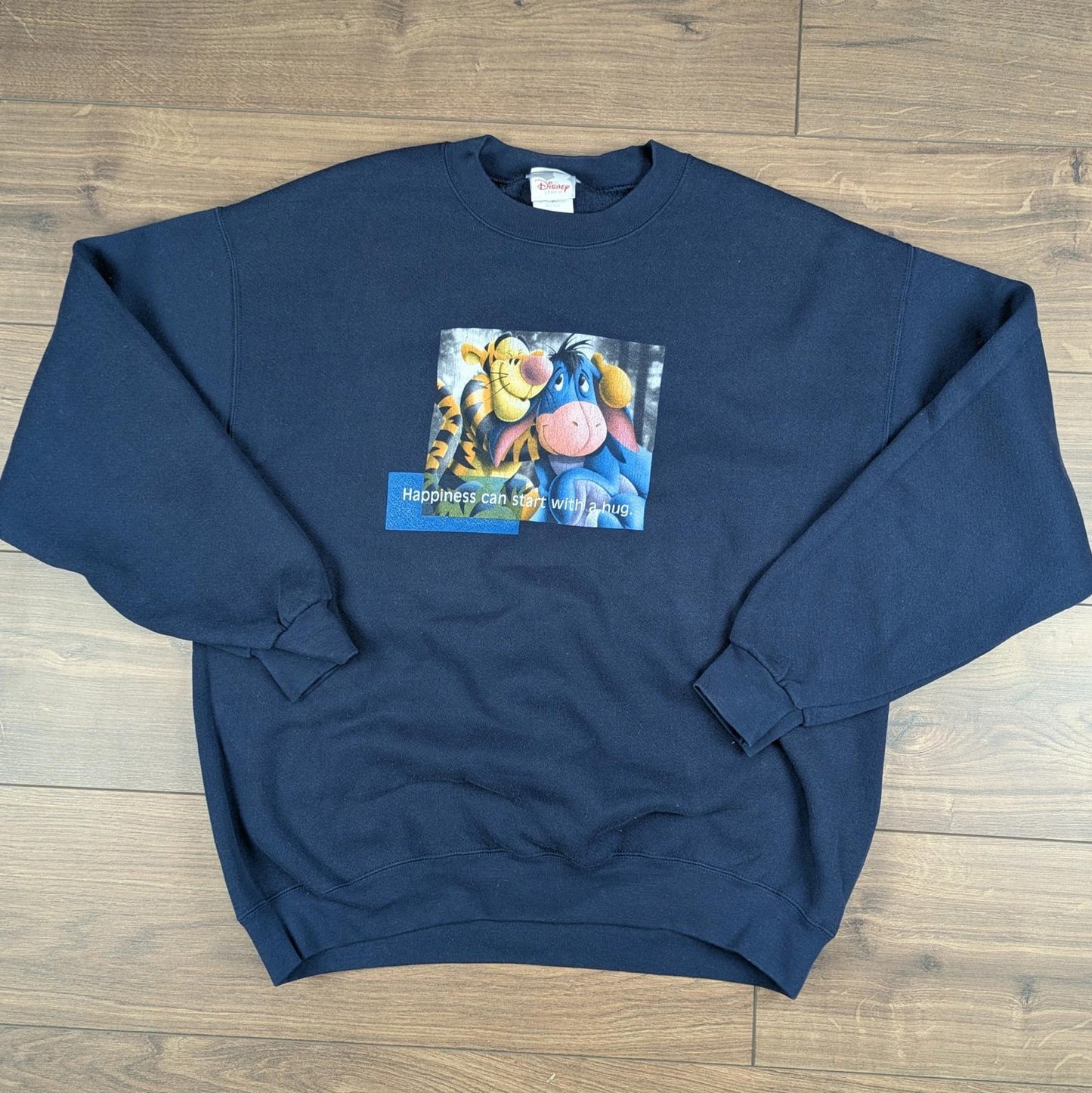 Early 2000s Vintage Winnie the Pooh Eeyore Tigger Happiness Sweatshirt Jumper