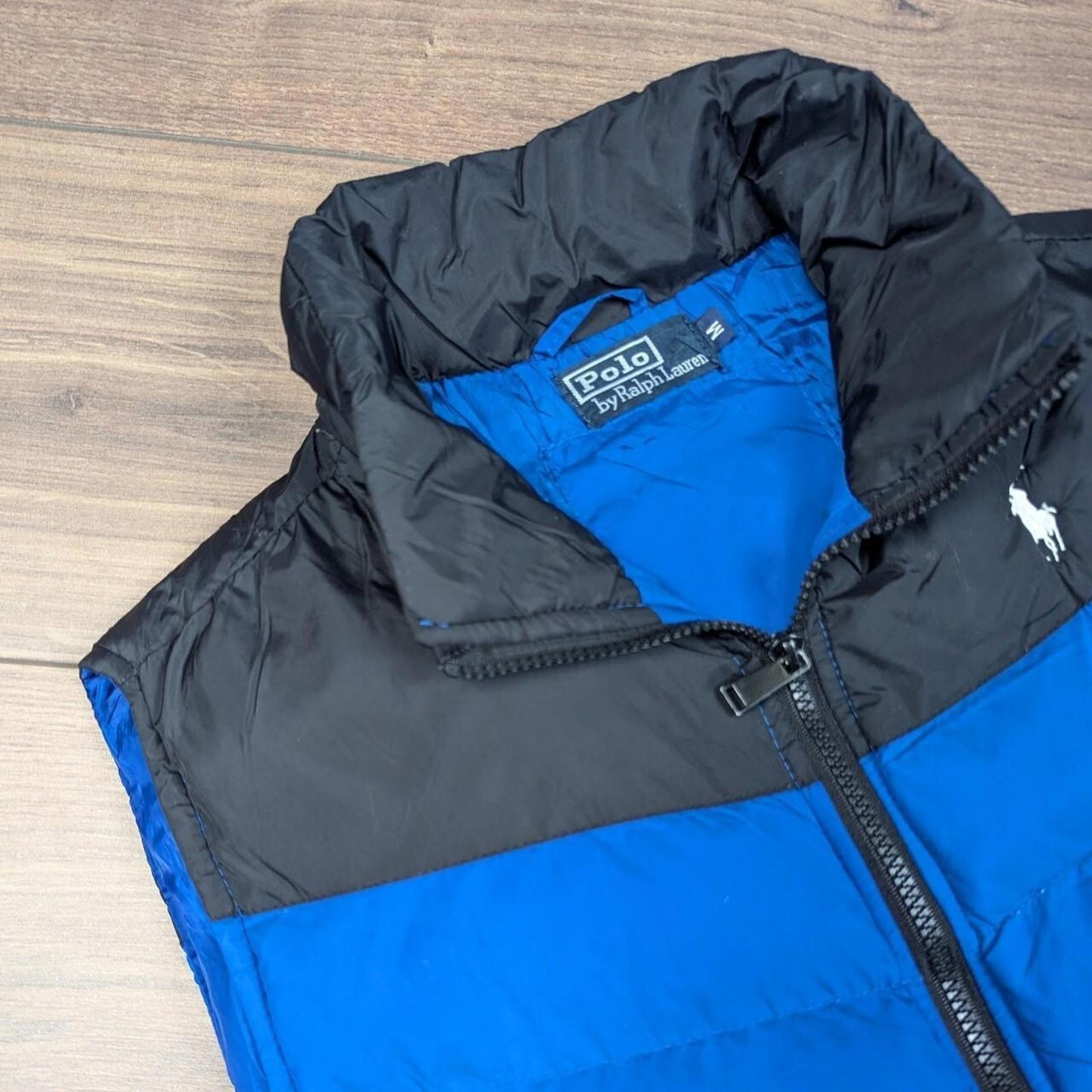 Vintage 1990's Polo Ralph Lauren Blue Puffer Gilet Bodywarmer Men's M