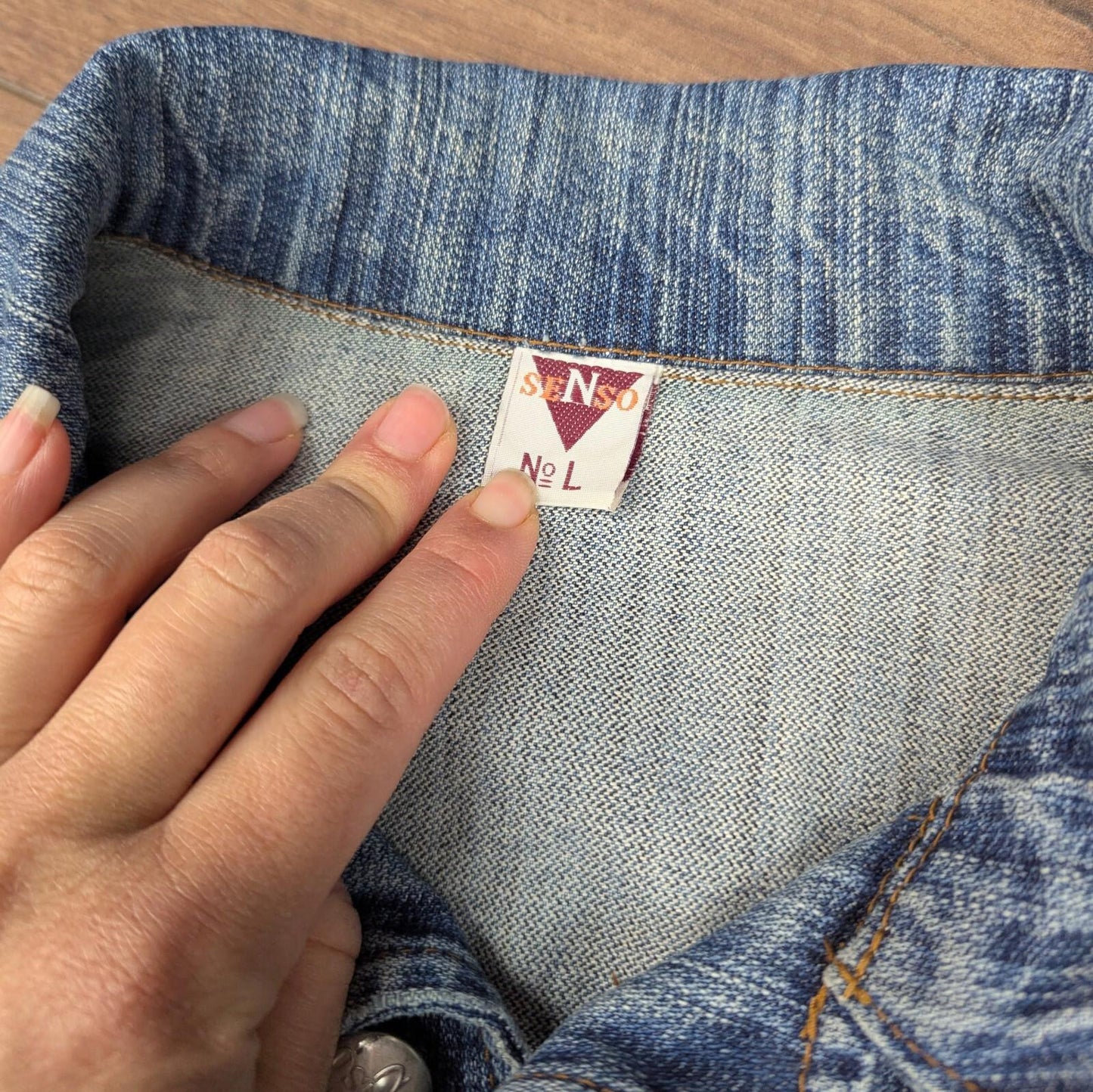 2000s Vintage Blue Fitted Denim Jacket Size UK10