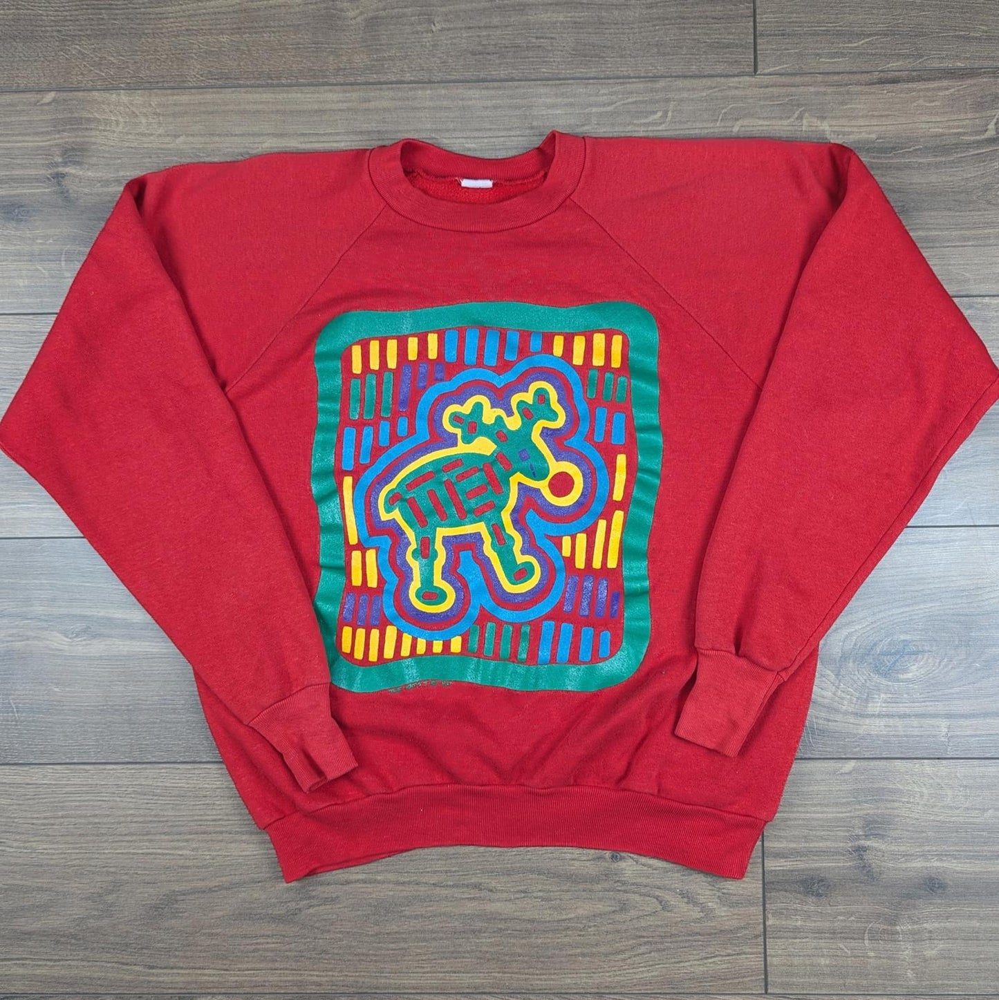 80s Vintage Rudolf Reindeer Retro Christmas Jumper Sweatshirt Size M