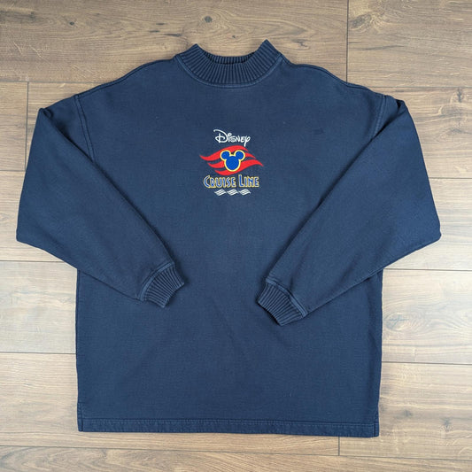 1990s Vintage Disney Cruise Line Navy Embroidered Sweatshirt Size XXL