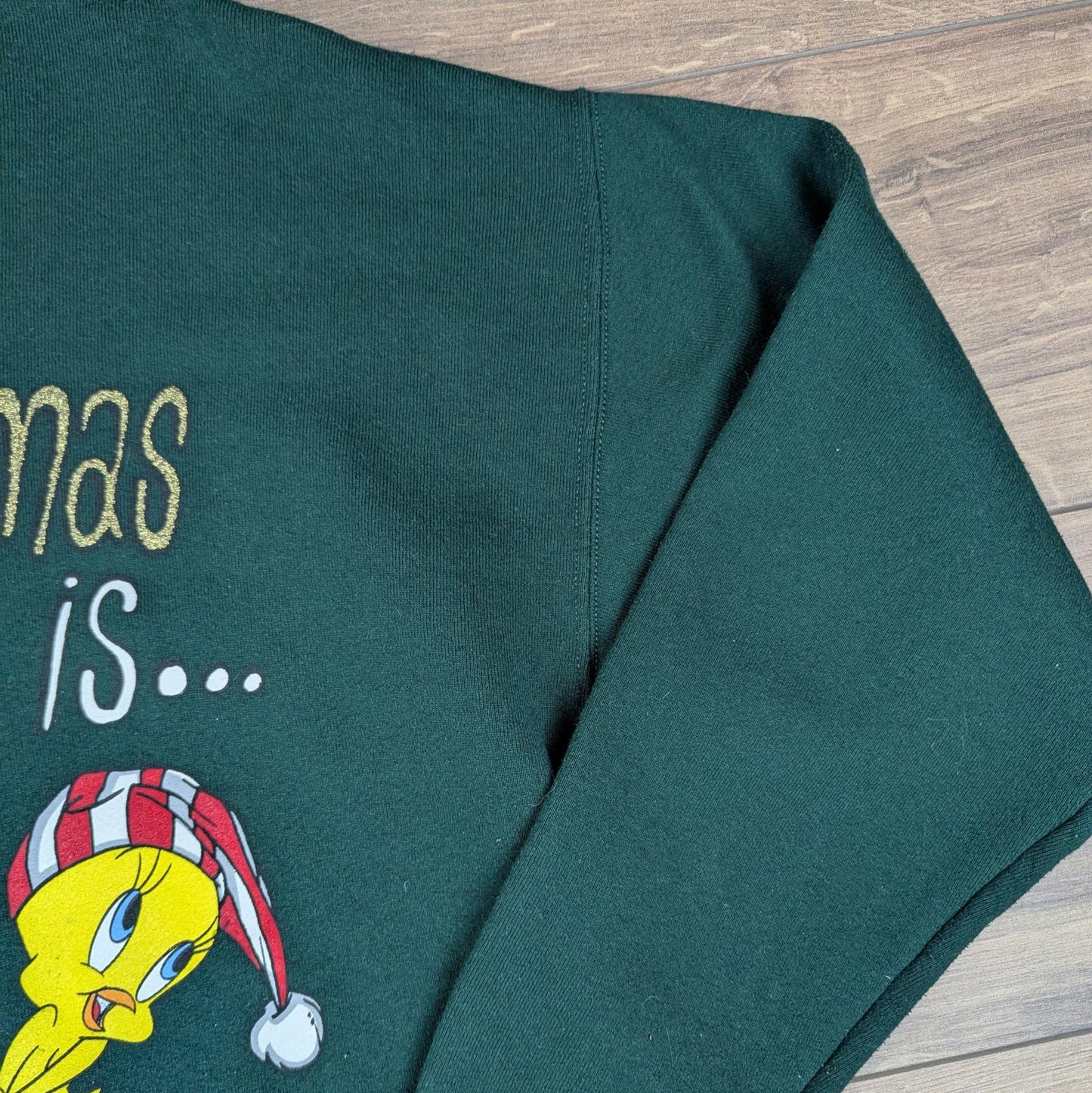90s Vintage Looney Tunes Tweety Bird Christmas Jumper Sweatshirt Size XL