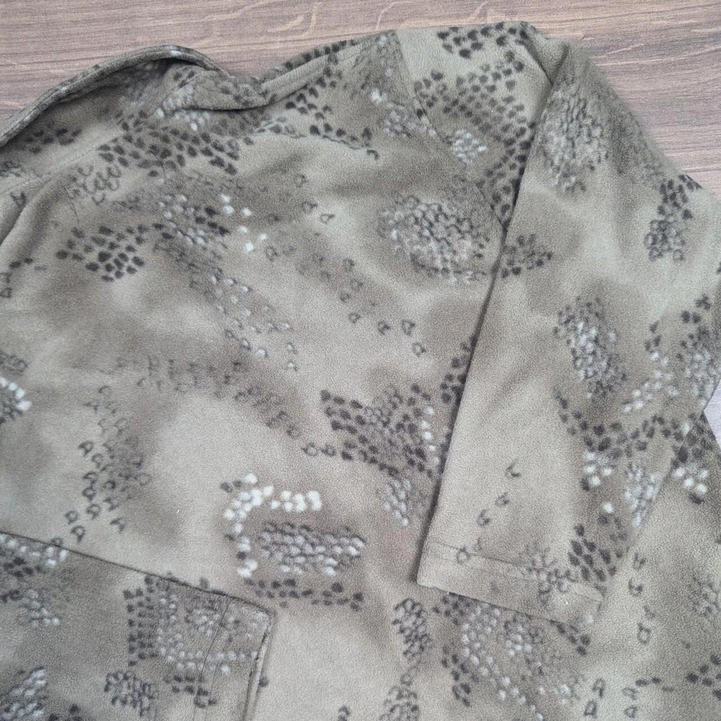 90's Vintage Snake Print Pattern Brown/Tan Fleece Women's S