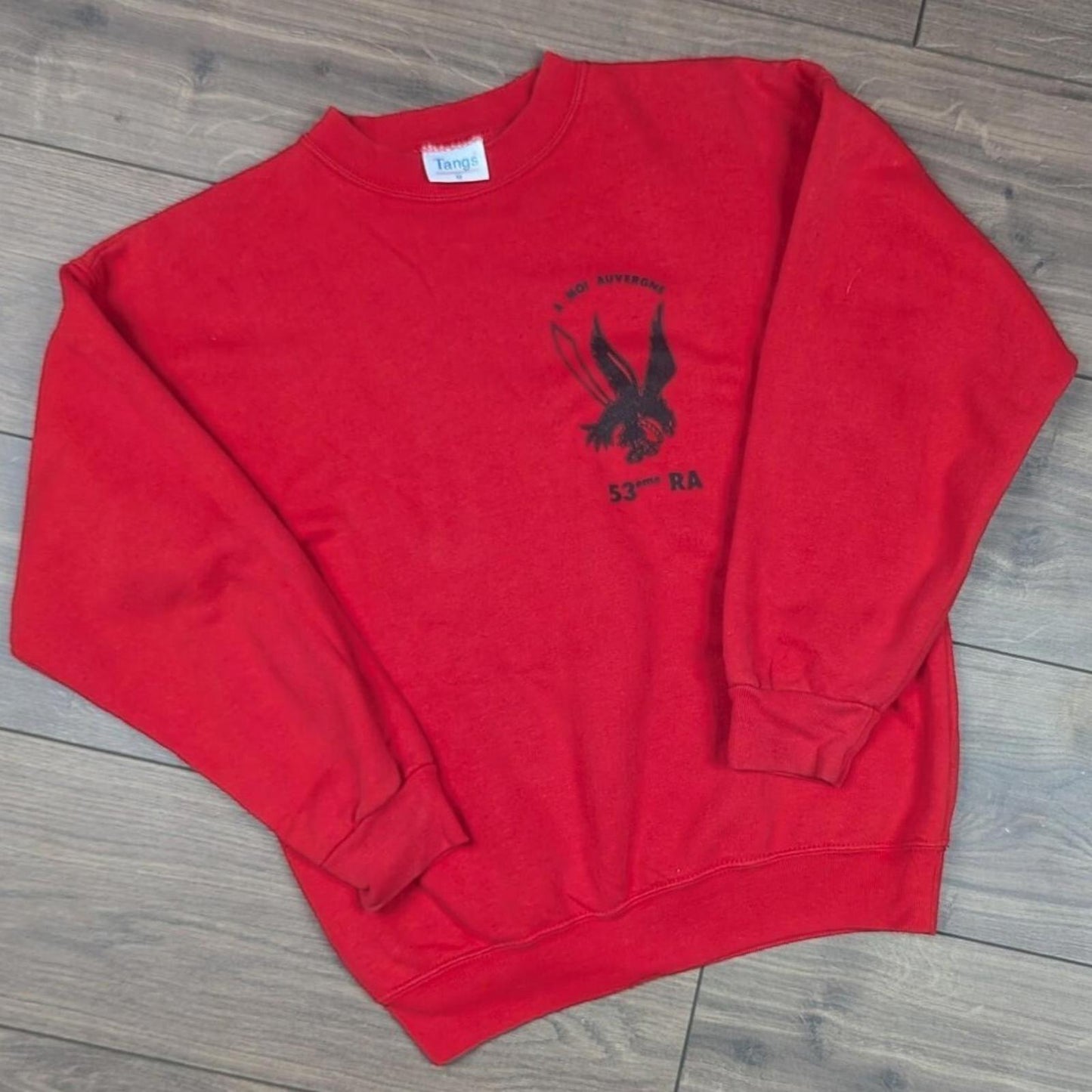 Vintage 1980's Red Latin Graphic Sweatshirt Jumper
