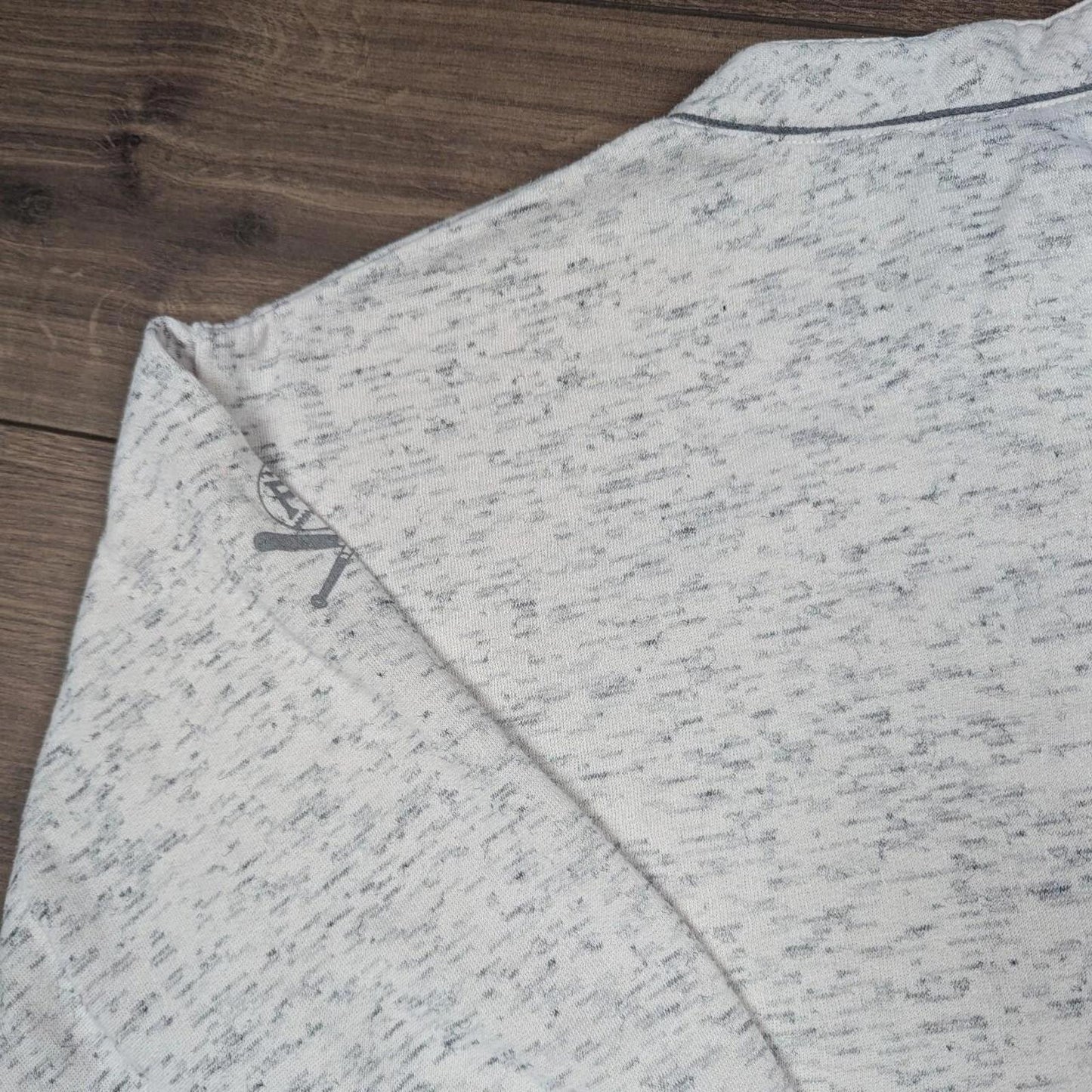 Vintage 1980's Grey Marl Baseball Graphic Sweatshirt Jumper