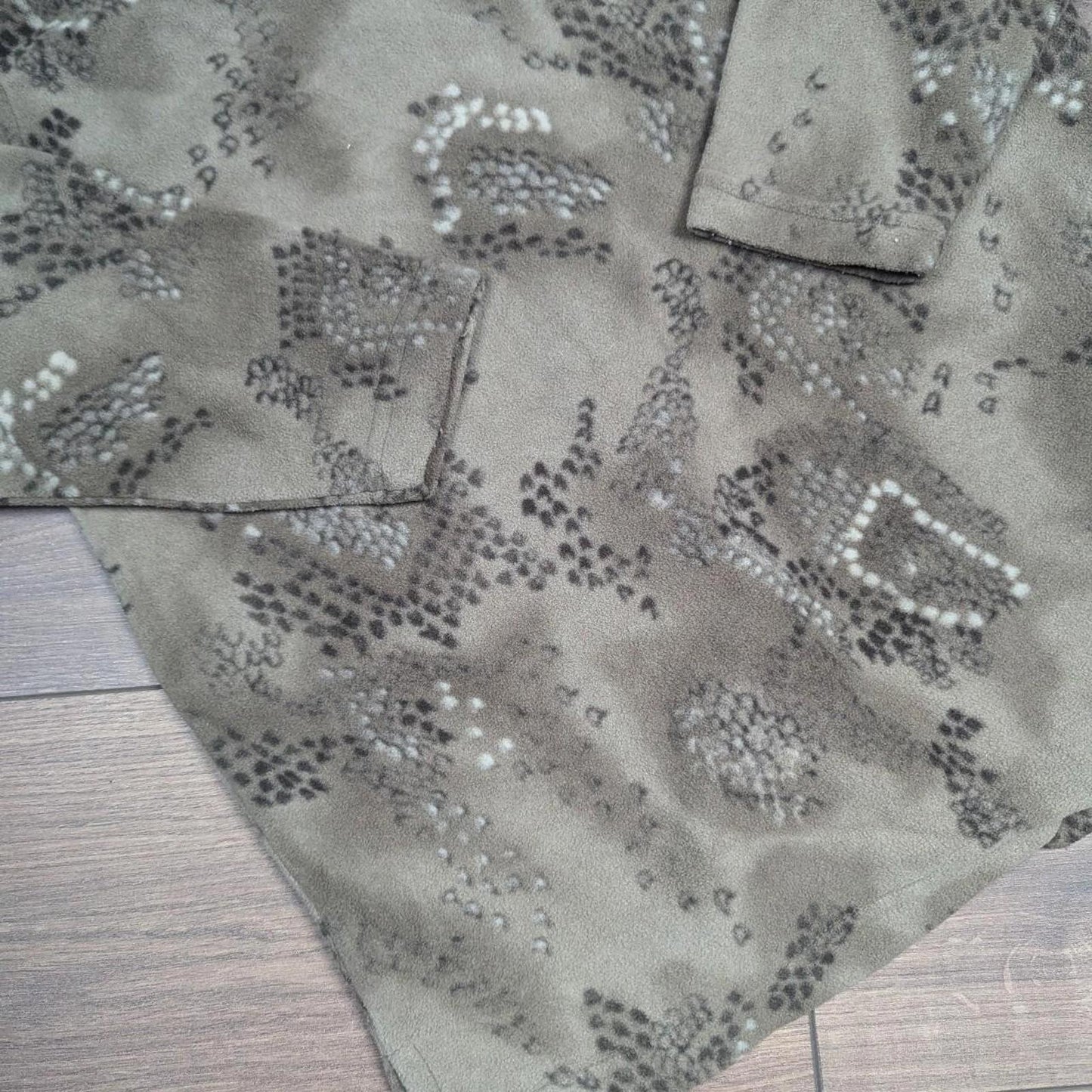 90's Vintage Snake Print Pattern Brown/Tan Fleece Women's S