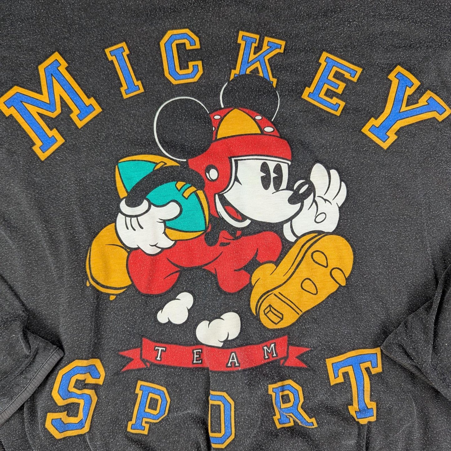 1980s Vintage Reversible Mickey Mouse Disney Football Sweatshirt Jumper Size XL