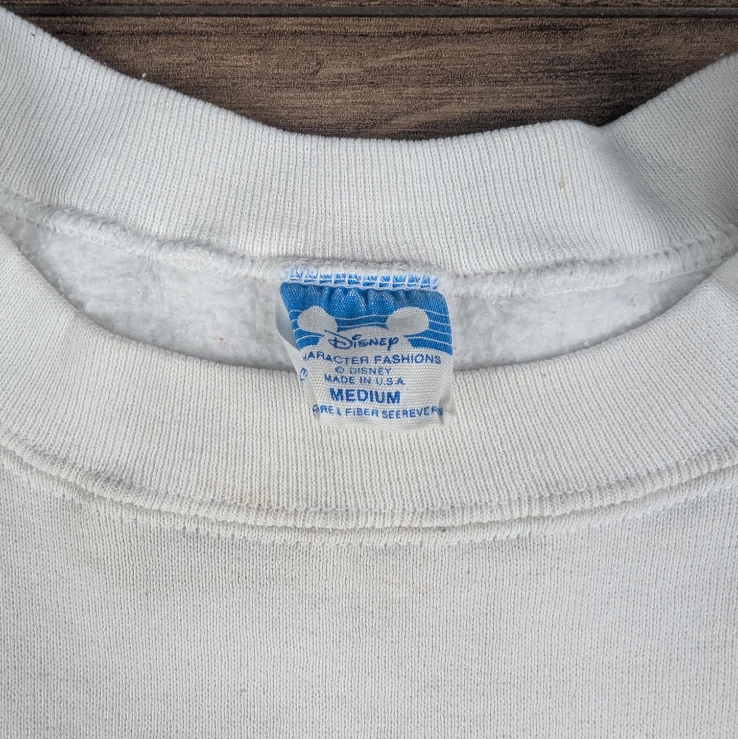 White/Cream 1980s Vintage Disney Mickey Mouse Graphic Jumper Size S/M