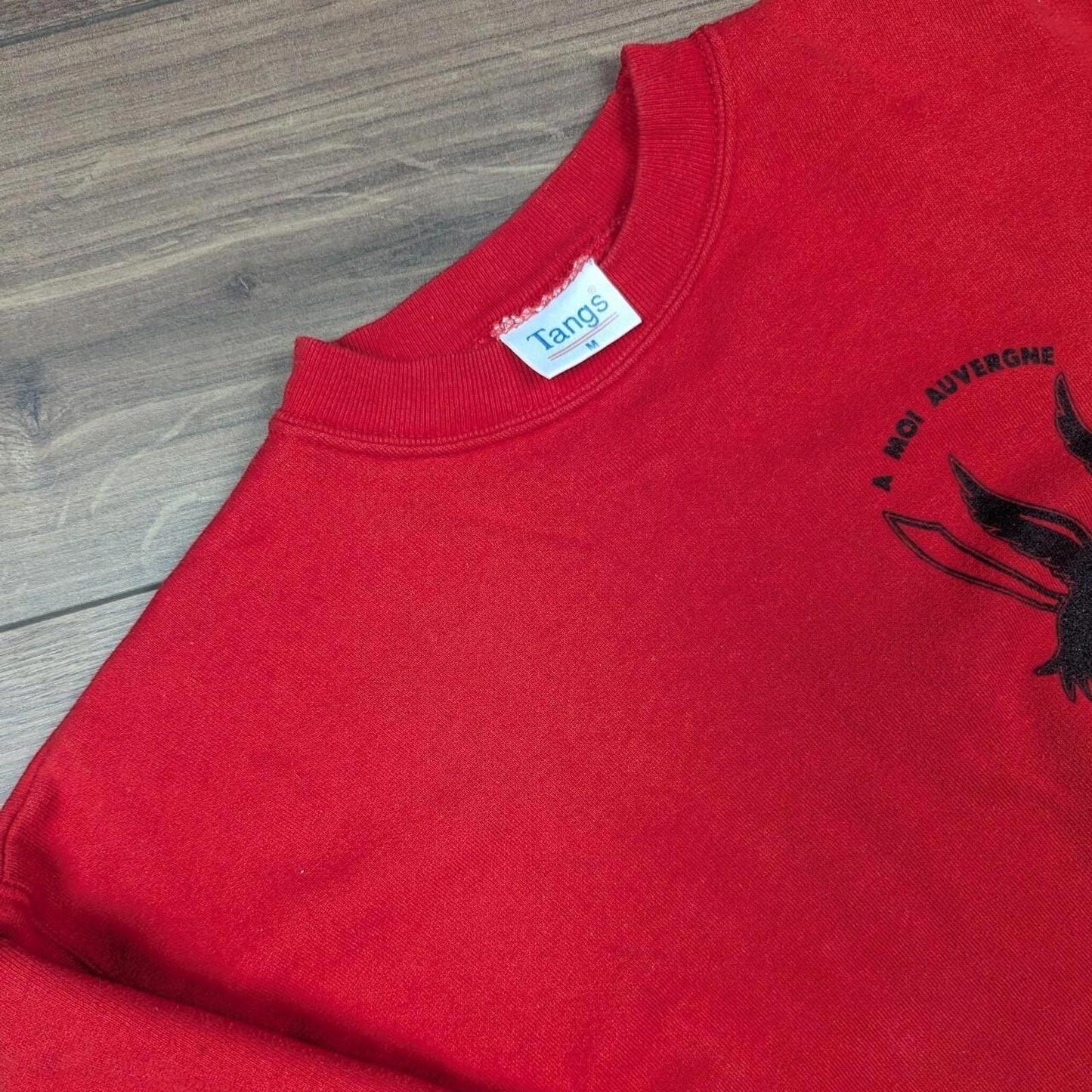 Vintage 1980's Red Latin Graphic Sweatshirt Jumper