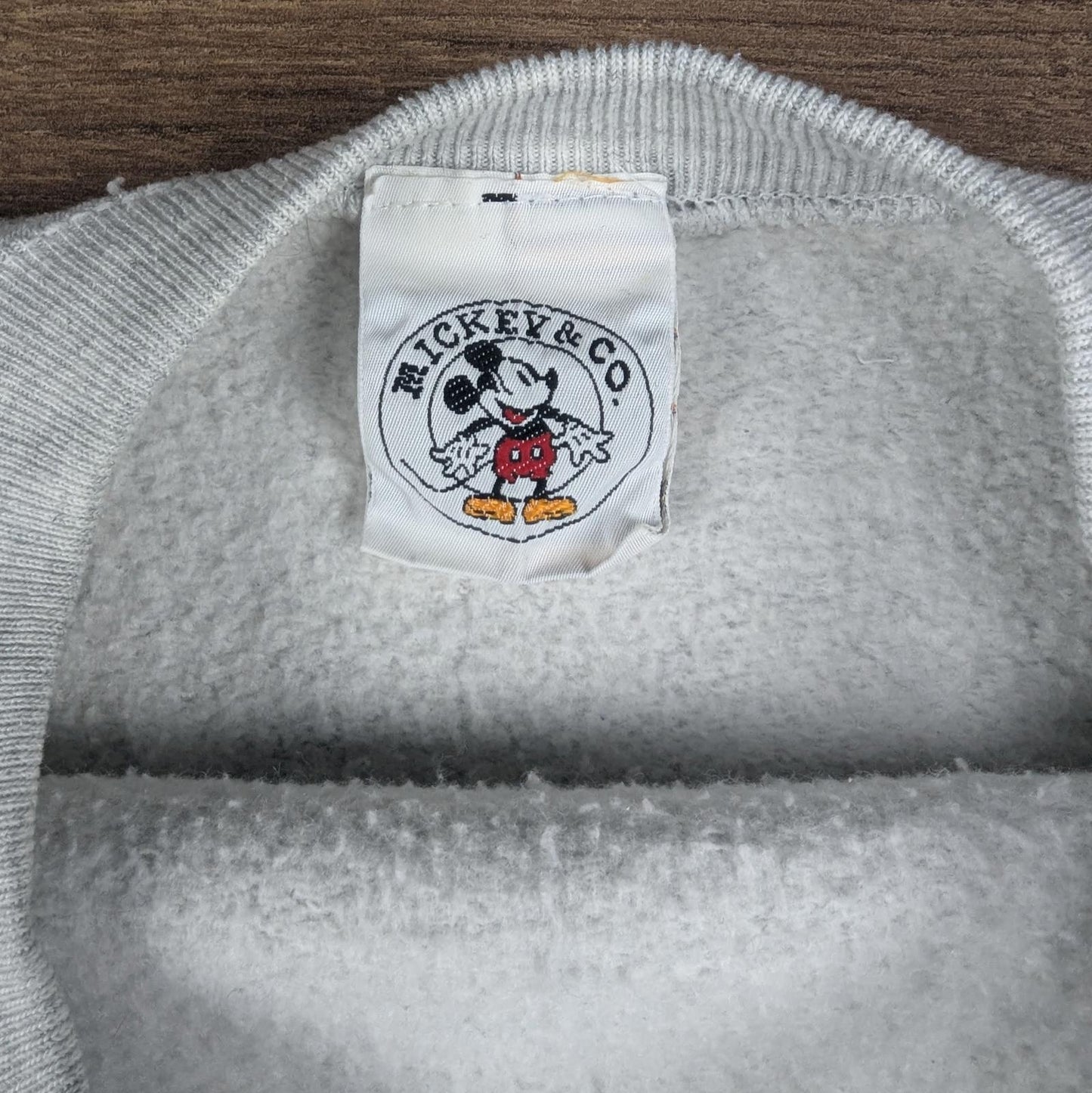 1990s Vintage Disney Mickey Mouse Graphic Grey Sweatshirt Jumper Size L