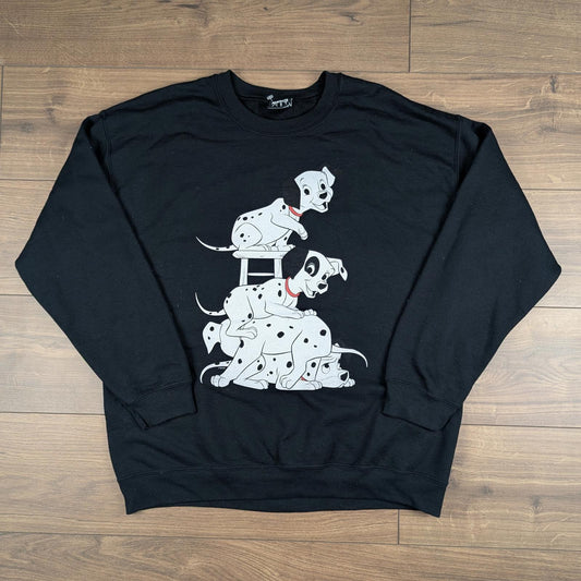 Black 101 Dalmatians Disney Graphic Sweatshirt Size L