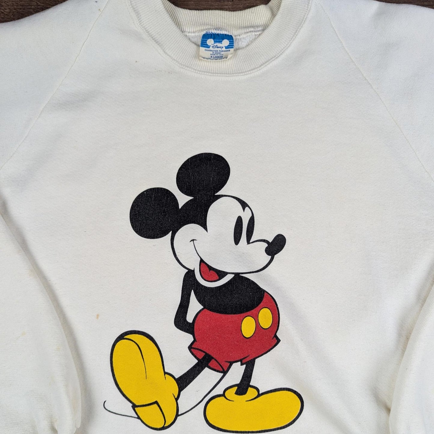 1980s Vintage Disney Mickey Mouse Graphic Sweatshirt Jumper Size L