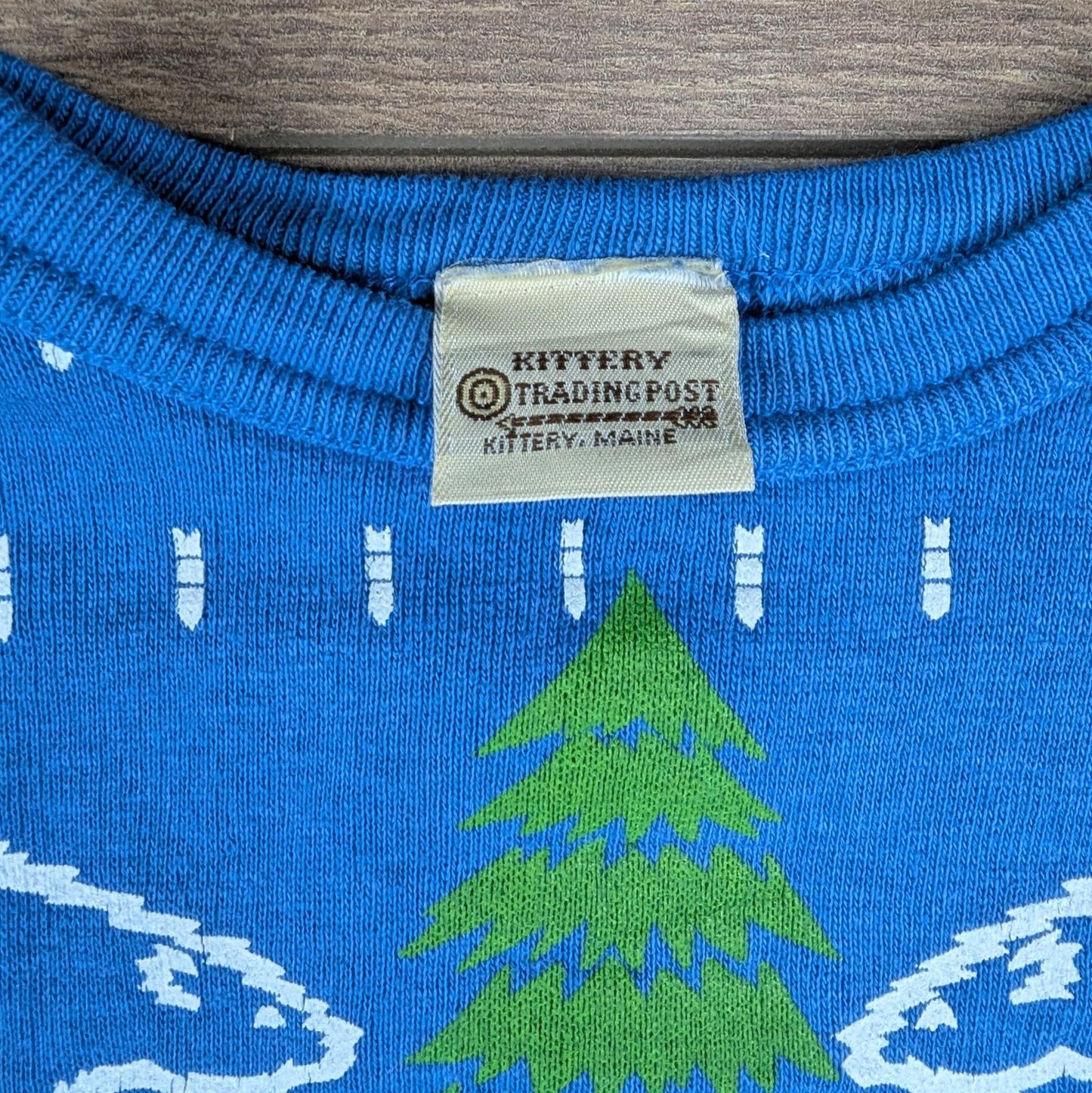 Blue Vintage 90s Polar Bear Tree Christmas Jumper Sweatshirt Size M