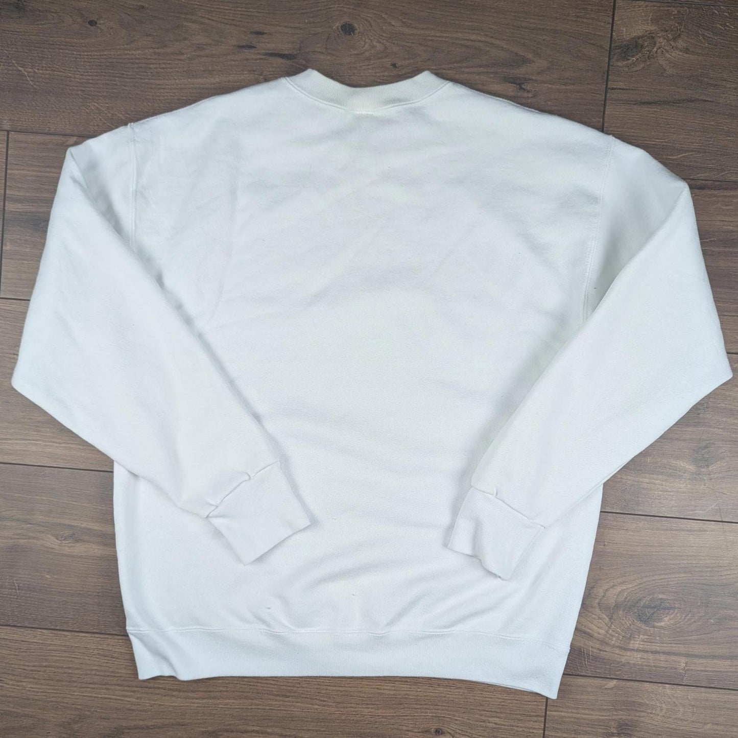 90's Vintage Delta Graphic White Christmas Jumper Sweatshirt Size L