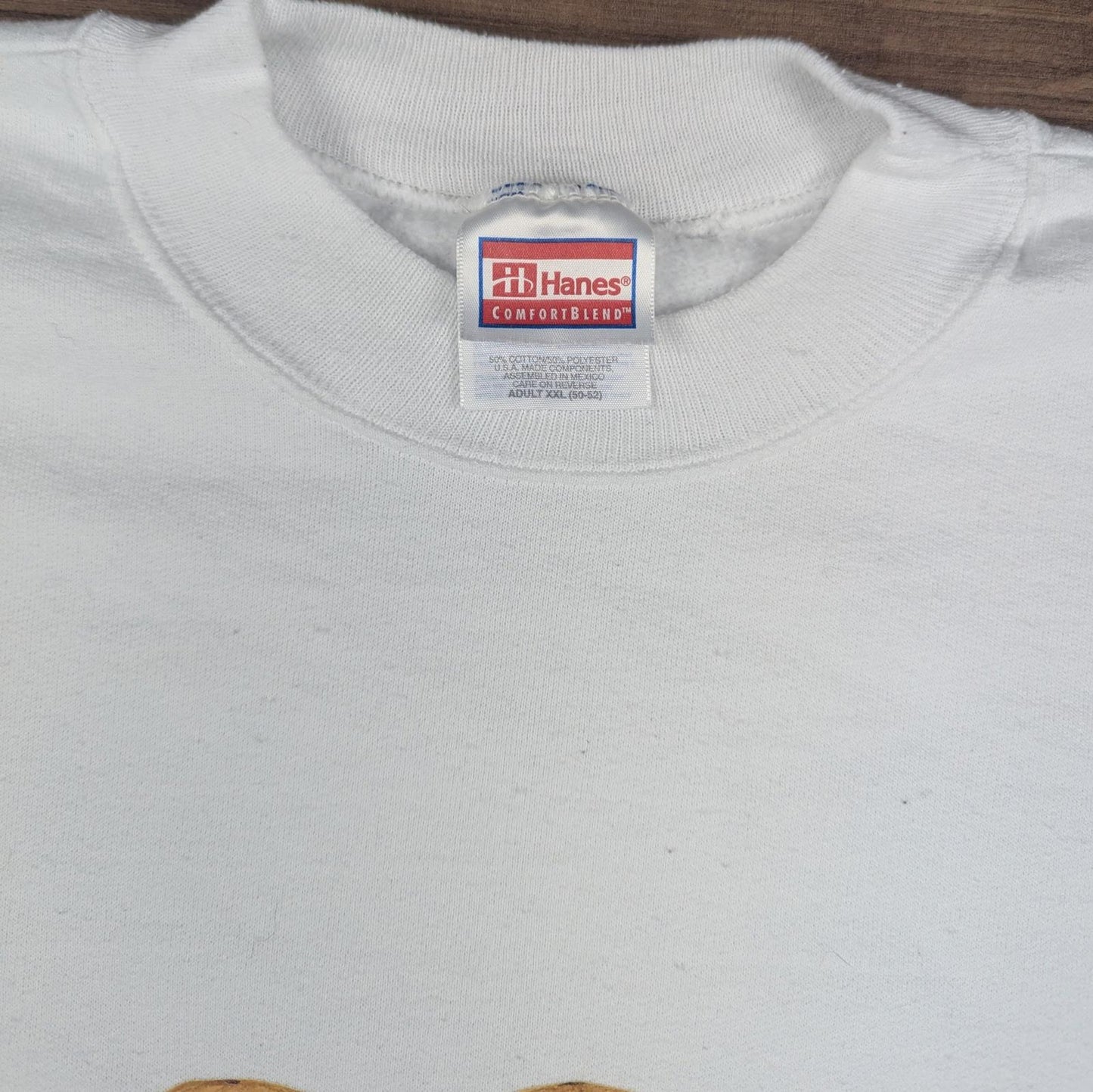 Hanes White Vintage 1990's Doll Angel Christmas Jumper Sweatshirt Size XXL