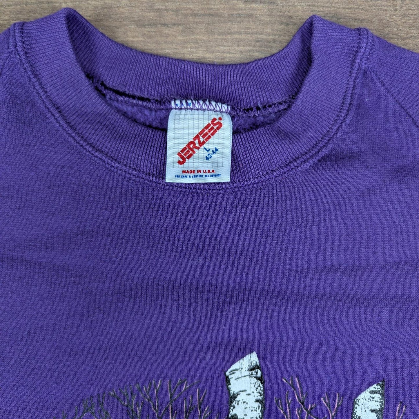 Vintage 90s Wisconsin Birch Tree Winter Christmas Jumper Sweatshirt Size L