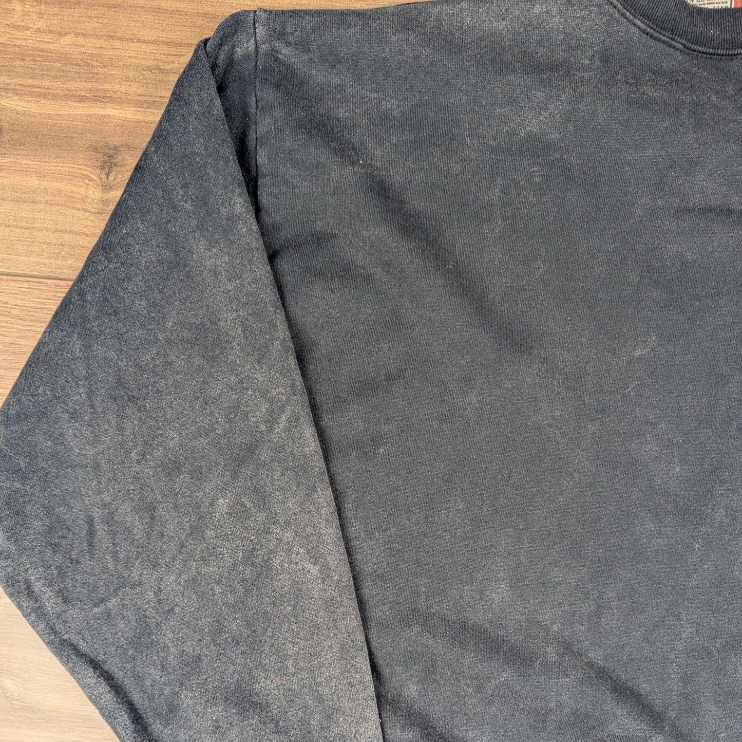 90s Vintage Disney Designs Grey Black Acid Wash Mickey Graphic Sweatshirt Size L