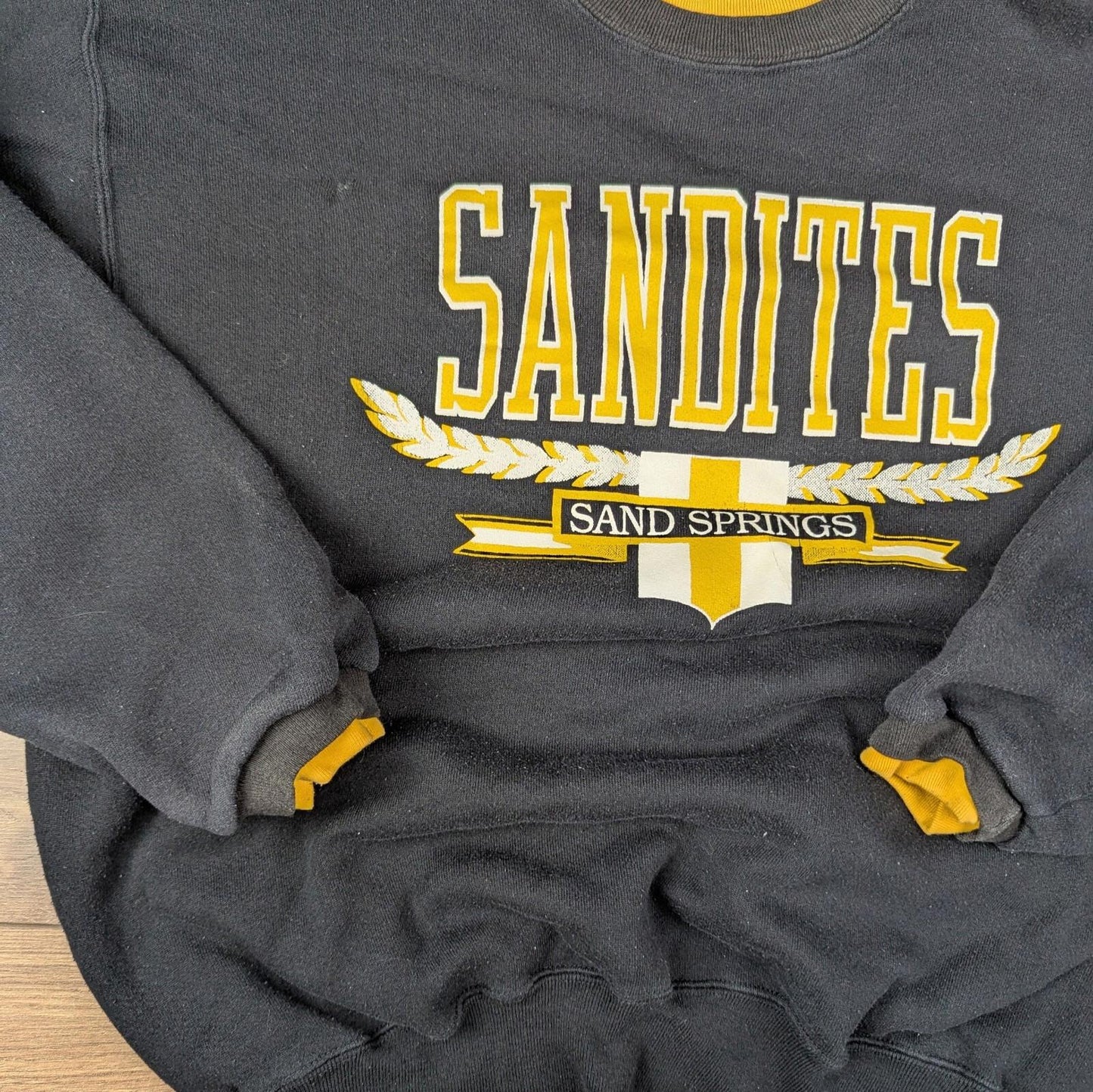 1990s Vintage Sandites College Black Graphic Sweatshirt Size XL