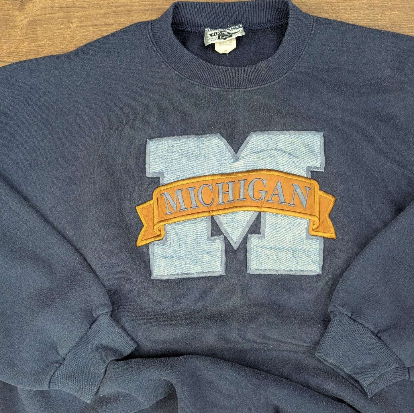 1990s Vintage Lee Michigan Embroidered Heavyweight Sweatshirt Size 2XL