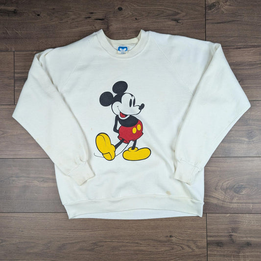 1980s Vintage Disney Mickey Mouse Graphic Sweatshirt Jumper Size L