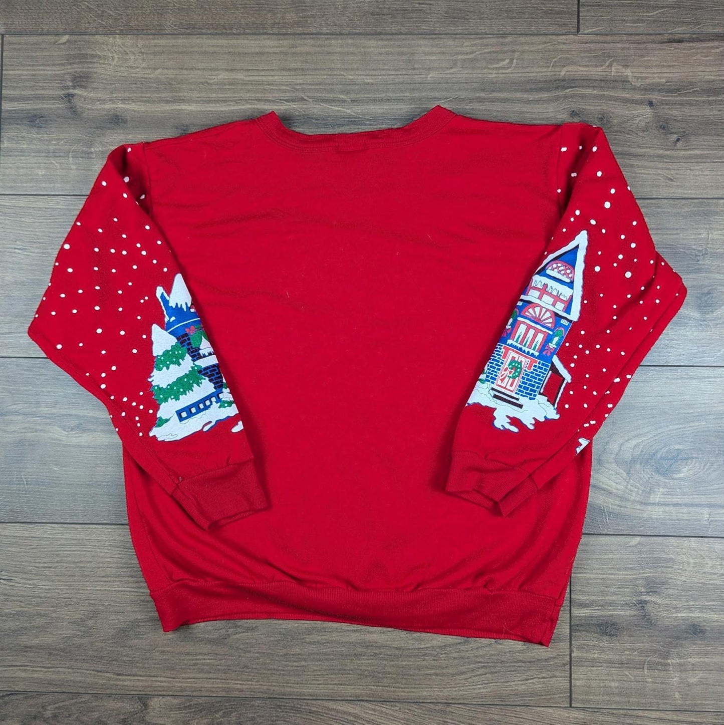 90s Vintage Happy Holidays Santa Reindeer Christmas Jumper Sweatshirt Size L