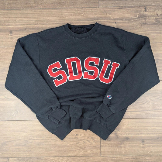 Black Vintage Champion SDSU College USA Sweatshirt Size M