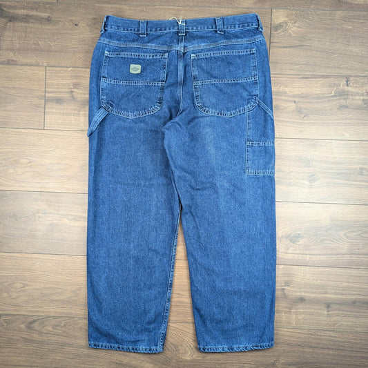 Blue Lee Dungarees Jeans Vintage 90's Baggy Carpenter Hip Hop Skater W38 L30