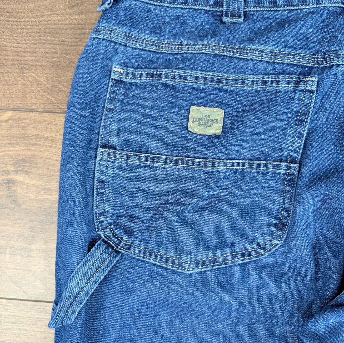 Blue Lee Dungarees Jeans Vintage 90's Baggy Carpenter Hip Hop Skater W38 L30