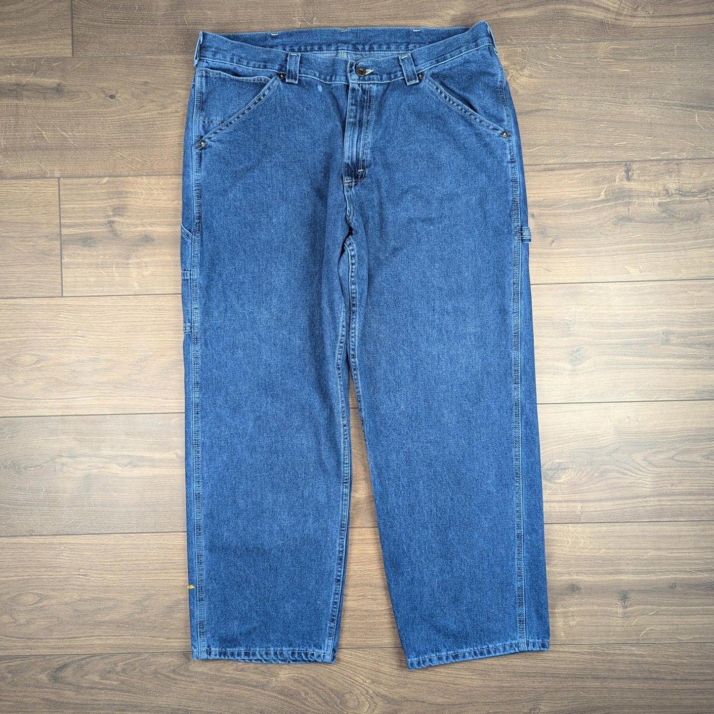Blue Lee Dungarees Jeans Vintage 90's Baggy Carpenter Hip Hop Skater W38 L30