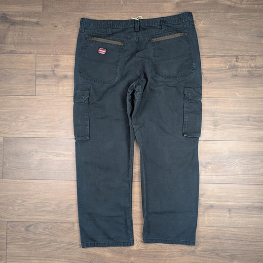Black Vintage Wrangler Workwear Trousers Carpenter Cargo Straight Leg W40 L30