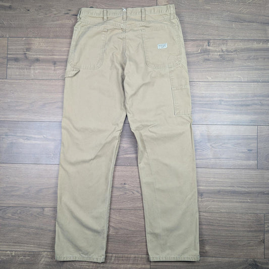 Tan Vintage Wrangler Carpenter Jeans  Trousers Cargo Straight Leg W36 L34