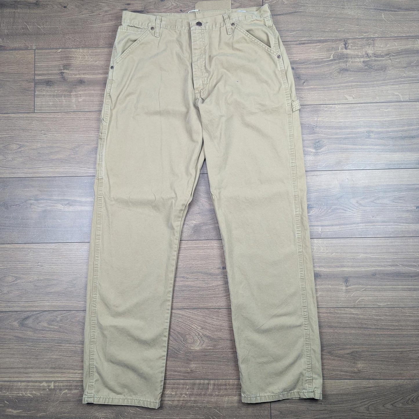 Tan Vintage Wrangler Carpenter Jeans  Trousers Cargo Straight Leg W36 L34
