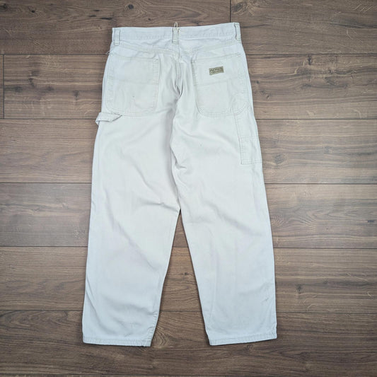 Vintage Beige Wrangler Carpenter Pants Jeans Baggy Cargo Straight Leg W30 L28
