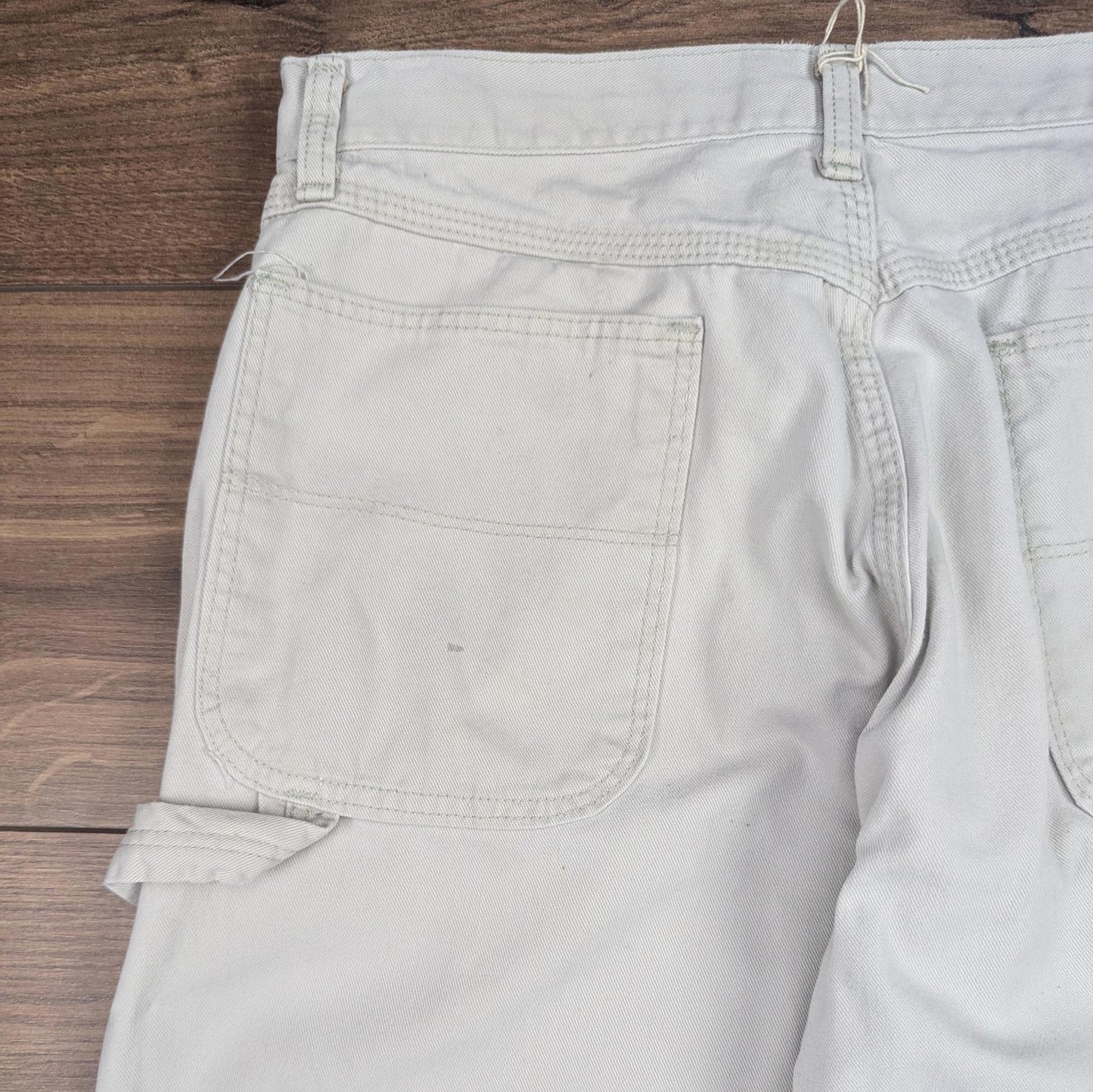 Vintage Beige Wrangler Carpenter Pants Jeans Baggy Cargo Straight Leg W30 L28