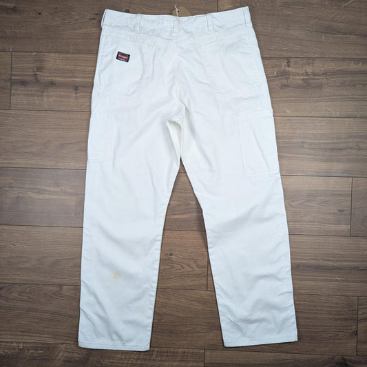 White Wrangler Workwear Carpenter Cargo Pants Straight Leg W38 L32