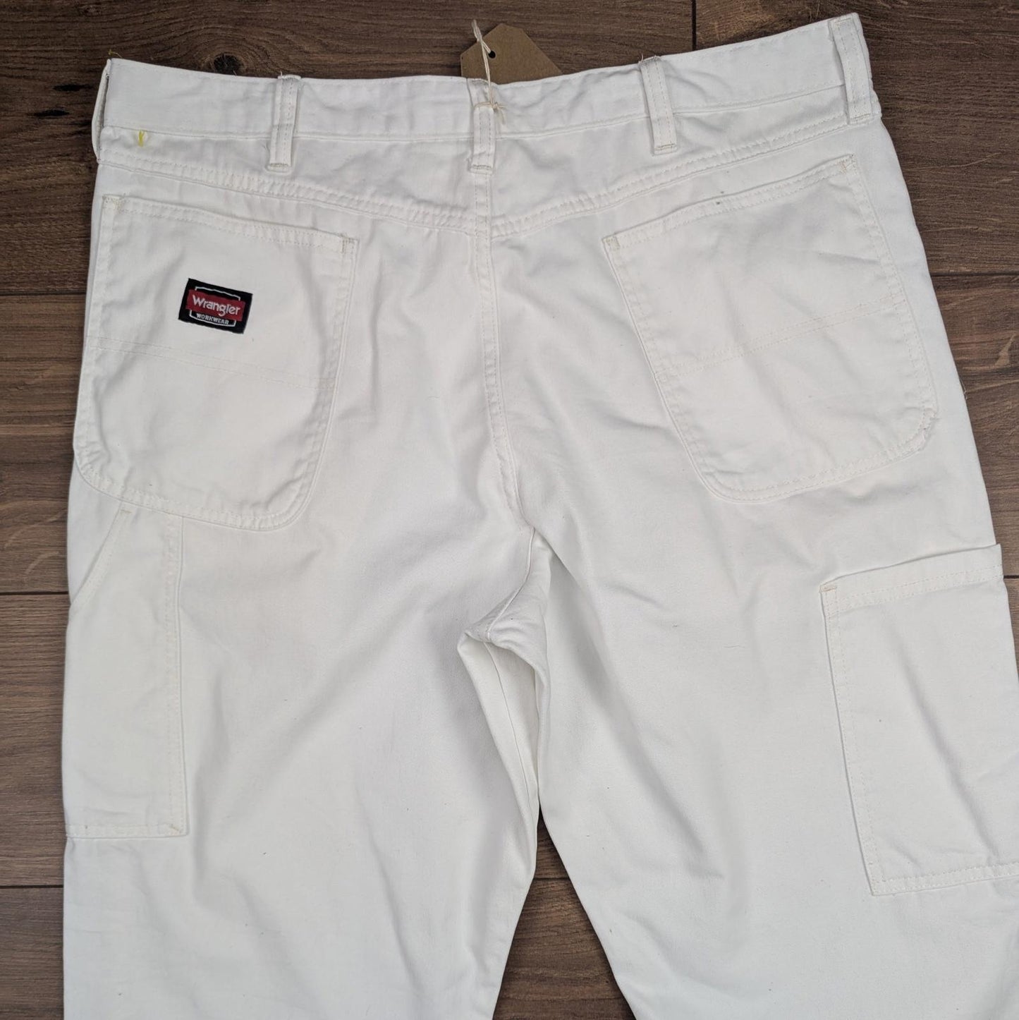 White Wrangler Workwear Carpenter Cargo Pants Straight Leg W38 L32